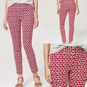 LOFT Red White Geometric Pants NWT Sz 4